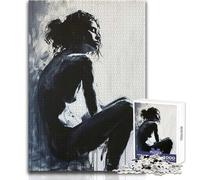 Puzzle Monochrome Soupir Difficile de 1000 pièces pour Adultes Jeu éducatif Stimulant l'esprit Cadeau Unique et Sentimental Dimensions:38x52cm