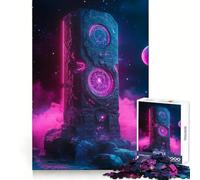 Puzzle monolithique de l'espace néon, Puzzle Difficile de 1000 pièces pour Adultes, Stimulant la réflexion et Le Plaisir de Jouer Ensemble, Bords précis, Cadeau créatif (38x52cm)