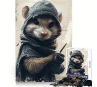 Puzzle Monsieur Rat pour Adultes, 1000 pièces, Jeu de réflexion, Plaisir Lent, Design à Assembler, Joli Cadeau (50x75cm)