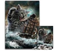 Puzzle Monster Titan Cat Kraken 1000 pièces en Papier pour Adultes cassetête Stimulant pour Adolescents soirée de Jeux en Famille Amusante 1000 pièces (38 x 26 cm)