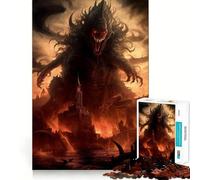 Puzzle Monstre aux Yeux Rouges pour Adultes 1000 Pièces Casse-tête Loisirs la Maison Cadeau d'anniversaire (38x52cm)