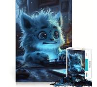 Puzzle Monstre Bleu Non-Fleurissant pour Adultes 1000 Pièces Jeu de Mémoire Découpe Fine Finition Premium Un Passe-Temps Captivant (38x26cm)