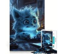 Puzzle Monstre Bleu Non-Fluffy 1000 Pièces Stimule l'esprit Découpe Nette Composants Robustes Divertissement captivant pour des Moments de détente à la Maison (38x52cm)