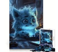 Puzzle Monstre Bleu Non-Fluffy pour Adolescents 1000 Pièces Entraînement de la Réflexion Loisirs Calmes Coupe Uniforme Cadeau de Noël Unique (50x75cm)