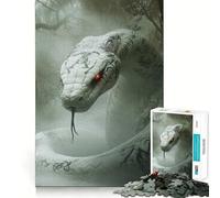 Puzzle Monstre Cobra Blanc 1000 Pièces Jeu de Construction Focus Assemblage Parfait sans Espace Activité Récompenseuse pour Les Jours de Pluie (38x52cm)