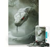 Puzzle Monstre Cobra Blanc pour Adultes 1000 Pièces Jeu de Mémoire Découpe Laser pour Un Assemblage Parfait Cadeau Unique Anti-Stress (38x26cm)