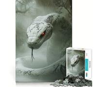 Puzzle Monstre Cobra Blanc pour Adultes 1000 Pièces Jeu de Mémoire Découpe Laser pour Un Assemblage Parfait Cadeau Unique Anti-Stress (50x75cm)
