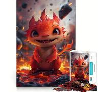 Puzzle Monstre de Feu Non-Fluffy 1000 Pièces Jeu de Mémoire Bords Lisses Emboîtement Parfait Une façon Amusante d'occuper Les Heures vides (38x26cm)