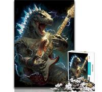 Puzzle Monstre Jouant de la Guitare 1000 Pièces pour Adultes, Cadeau pour Passer du Temps à la Maison, Chaque Pièce Est Unique - Jeu Familial Amusant et Défi (38x26cm)