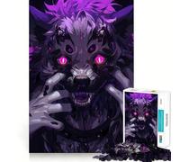 Puzzle Monstre Loup Violet pour Adolescents 1000 Pièces Jeu de Logique et de Détente Apaisant Découpe Précise Cadeau de Père Noël (50x75cm)