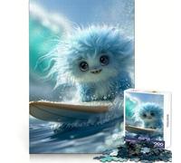 Puzzle Monstre Planche de Surf Non-Fluffy 1000 Pièces pour Adolescents Clarté d'esprit Distraction Douce Cadeau de Noël Parfait (38x52cm)