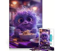 Puzzle Monstre Ramen Non Fluffy 1000 Pièces Jeu Amusant Technologie de Découpe Laser Avancée Jouet de Loisirs Intérieurs pour Les Fêtes (38x26cm)
