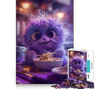 Puzzle Monstre Ramen Non Fluffy pour Adultes 1000 Pièces Jeu de Stimulation Cérébrale Taille Uniforme Pièces Précises pour Les Voyages (50x75cm)