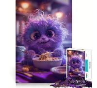 Puzzle Monstre Ramen Non Moelleux 1000 Pièces Découpe Laser pour Un Assemblage Parfait Activité de Partage et de Concentration Amusante à Partager en Famille (38x52cm)