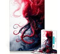 Puzzle Monstre Tentacule Rouge 1000 Pièces pour Adolescents Jeu de logique et de réflexion Découpe précise (50x75cm)