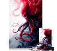 Puzzle Monstre Tentacule Rouge 1000 Pièces pour Adolescents Jeu de logique et de réflexion Découpe précise (50x75cm)