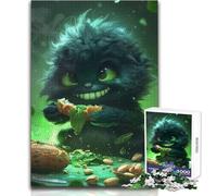 Puzzle Monstre Vert Foncé Non Pelucheux 1000 Pièces pour Adolescents - Jeu d'apprentissage et de Réflexion Stratégique et Significatif pour Toutes Les Occasions - Dimensions:38x52cm