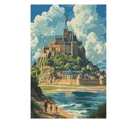 Puzzle Mont Saint Michel 1000 pièces pour Adultes et Enfants à partir de 12 Ans. Puzzle en Carton. Excellent Cadeau pour-26x38cm
