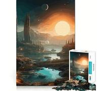 Puzzle Montagnes et Planètes pour Adultes 1000 Pièces Jeu de Réflexion Détente Design Design Cadeau Exquis (38x26cm)