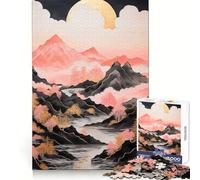 Puzzle Montagnes Roses pour Adolescents 1000 Pièces Jeu d'Éveil Mental Design Doux et Relaxant Assemblage Surprise de Noël (38x52cm)