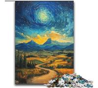Puzzle Montagnes sous Le Ciel Nocturne 2000 pièces pour Adultes et Adolescents, Jeu Stimulant et Familial avec Affiche et fiche de Questions-réponses (70x100cm)