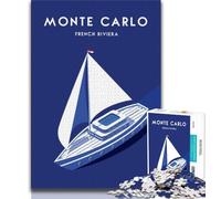 Puzzle Monte-Carlo Monaco France pour Adolescents 1000 pièces, Aide Le Cerveau à exercer des Jouets addictifs pour cultiver la Patience Une œuvre d'art 50x75cm
