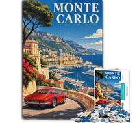 Puzzle Monte Carlo Monaco Map Art 1000pcs (38x26cm) Cadeau pour Passionnés | Pour une idée cadeau calme pendant l'Avent : ce puzzle 1000 pièces adulte associe idée cadeau et passion du puzzle.