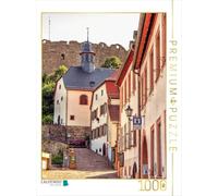 Puzzle · Montée vers Le château - Rue du château avec l'église | Saint-Pierre-et-Saint-Paul à Lindenfels, en Hesse · De magnifiq… · 1000 pièces · Format assemblé 64 × 48 cm · CALVENDO Puzzle