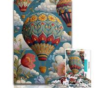Puzzle montgolfière Fleuri pour Adolescents 1000 pièces, Jeu Stimulant et Jeu Familial avec pièces entièrement emboîtables de Formes aléatoires 75x50cm