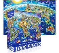Puzzle monumental monumental, carte du monde pour adultes, 1 000 pièces, jeux éducatifs pour défi cérébral pour adolescents pour fête en famille, cadeaux d'anniversaire
