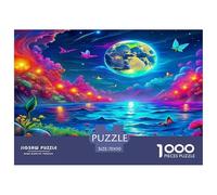 Puzzle Moon Lake en Papier recyclé pour Adultes, 1000 pièces - Planète Extraterrestre, océan, psychédélique, Vibrant, Impossible, Difficile, Stimulant, Jeu Familial, 70 x 50 cm / 1000 pièces