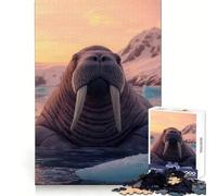 Puzzle Morse au Coucher du Soleil Arctique pour Adolescents, 1000 pièces, réflexion logique, évasion Tranquille, sans Couture, Cadeau de Vacances (38x52cm)