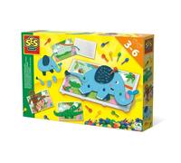 SES Creative - Puzzles en mosaïque 14890 - Mélange et associe, animaux mobiles réutilisables