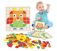 Puzzle Mosaïque - Casse-tête en Bois De 22 Cm | Ensemble d'apprentissage pour L'éducation Précoce De 450g, Blocs De Construction Géométriques Colorés, Activité Créative pour La Formation Lo