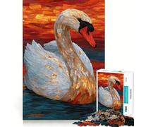 Puzzle mosaïque Cygne pour Adolescents 1000 pièces Pure Logic, Jouet Silencieux et apaisant, décoration Murale 38x26cm