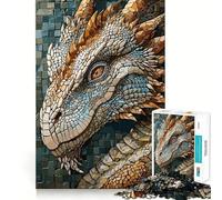 Puzzle mosaïque de Dragon mystérieux pour Adolescents, 1000 pièces, Jouet d'entraînement cérébral, Art apaisant et Amusant à Assembler, Objet de Collection (50x75cm)
