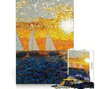 Puzzle mosaïque de voiliers au Coucher du Soleil, 1000 pièces, pour Adultes stimule la mémoire, Offre Un Divertissement paisible et de qualité supérieure, Un Cadeau mémorable (38x26cm)