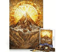 Puzzle mosaïque doré Mountain Peak pour Adultes, 1000 pièces, Jeu de logique Solide, Jeu apaisant, Bords Nets, Cadeau Artistique (38x26cm)