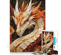 Puzzle mosaïque Dragon mystérieux pour Adultes, 1000 pièces, Jeu d'exercice Mental, Divertissement d'intérieur, découpe de précision, Cadeau de Vacances (38x52cm)