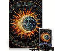 Puzzle mosaïque Éclipse Solaire pour Adultes 1000 pièces Stimule la mémoire Jeu de Groupe Assemblage du Motif Surprise de Noël (38x52cm)