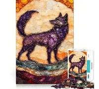 Puzzle mosaïque Loup Améthyste 1000 pièces Jeu de logique et de réflexion Découpe Experte Artisanat d'exception Exercice Mental Calme à Faire à la Maison (38x52cm)