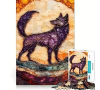 Puzzle mosaïque Loup Améthyste pour Adultes,1000 pièces,pour stimuler la Concentration,Amusant,de Taille Uniforme,pièces précises,activité de Partage pour Les Proches (50x75cm)