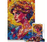 Puzzle mosaïque Portrait de la Princesse Diana pour Adolescents, 1000 pièces, Jeu de logique et de réflexion, Calme et Amusant, Bords Lisses, Cadeau d'anniversaire 38x52cm
