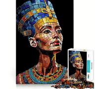 Puzzle mosaïque Portrait de Néfertiti pour Adultes, 1000 pièces, renforce la mémoire, détend et s'amuse, qualité supérieure, pour Les fêtes (38x26cm)