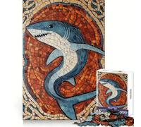 Puzzle mosaïque Requin 1000 pièces pour Adolescents, Jouet Anti-Stress, découpe Nette, liste de souhaits du Père Noël 38x52cm