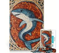 Puzzle mosaïque Requin 1000 pièces pour Adolescents, Jouet Anti-Stress, découpe Nette, liste de souhaits du Père Noël 38x52cm