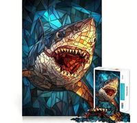 Puzzle mosaïque Requin 1000 pièces, Puzzle pour Adultes, Jeu de réflexion, Divertissement partagé, découpe de précision, à Exposer 38x52cm