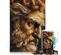Puzzle mosaïque Zeus,Dieu des Dieux,pour Adolescents 1000 pièces,Jeu de réflexion Amusant,Assemblage Fluide et sans Couture,Une façon captivante de Passer Le Temps (38x26cm)
