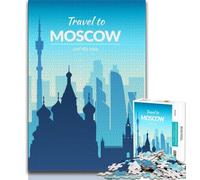Puzzle Moscou Russie pour Adultes 1000 pièces, Jeu Familial Anti-Stress, défi Difficile, Superbes Cadeaux et Jouets 38x26cm