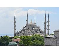 Puzzle Mosquée Bleue 1000 pièces, Puzzle de Voyage avec Rangement de Haute qualité, 50 x 70 cm